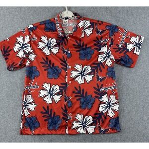 Washington Capitals Hawaiian Short Sleeve Shirt Size XL‎ Hockey Floral